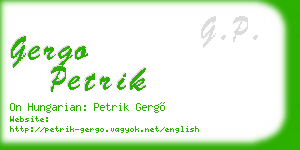 gergo petrik business card