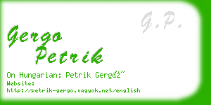 gergo petrik business card